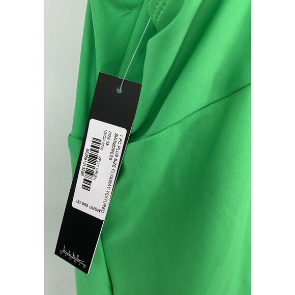 Nicole Miller Swimdress Plus Size 3X Swimsuit One Piece Green Stretch Women New - Picture 5 of 9